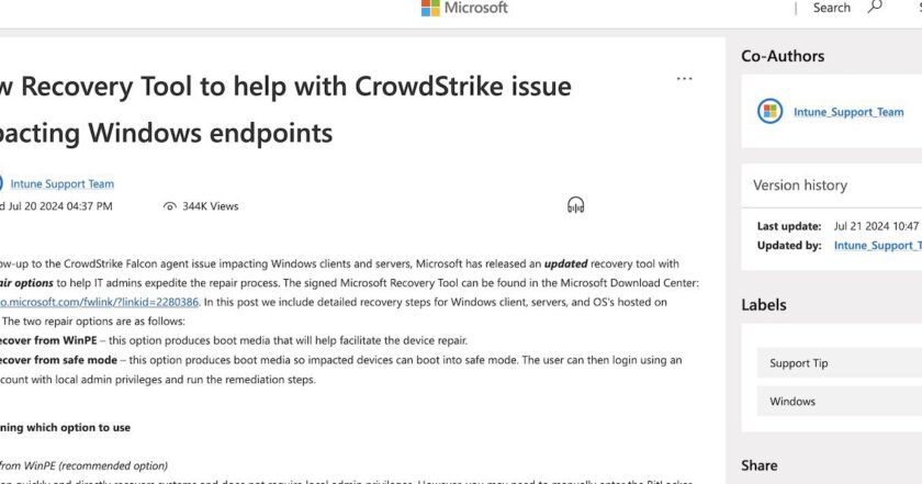 Microsoft cập nhật công cụ khắc phục sự cố màn hình xanh do CrowdStrike