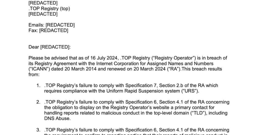 ICANN cảnh báo thu hồi giấy phép tên miền .top do lạm dụng lừa đảo